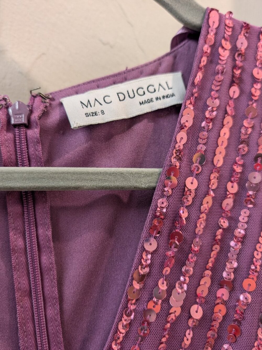 Mac Duggal formal gown with sequins lilac - Picture 3 of 4